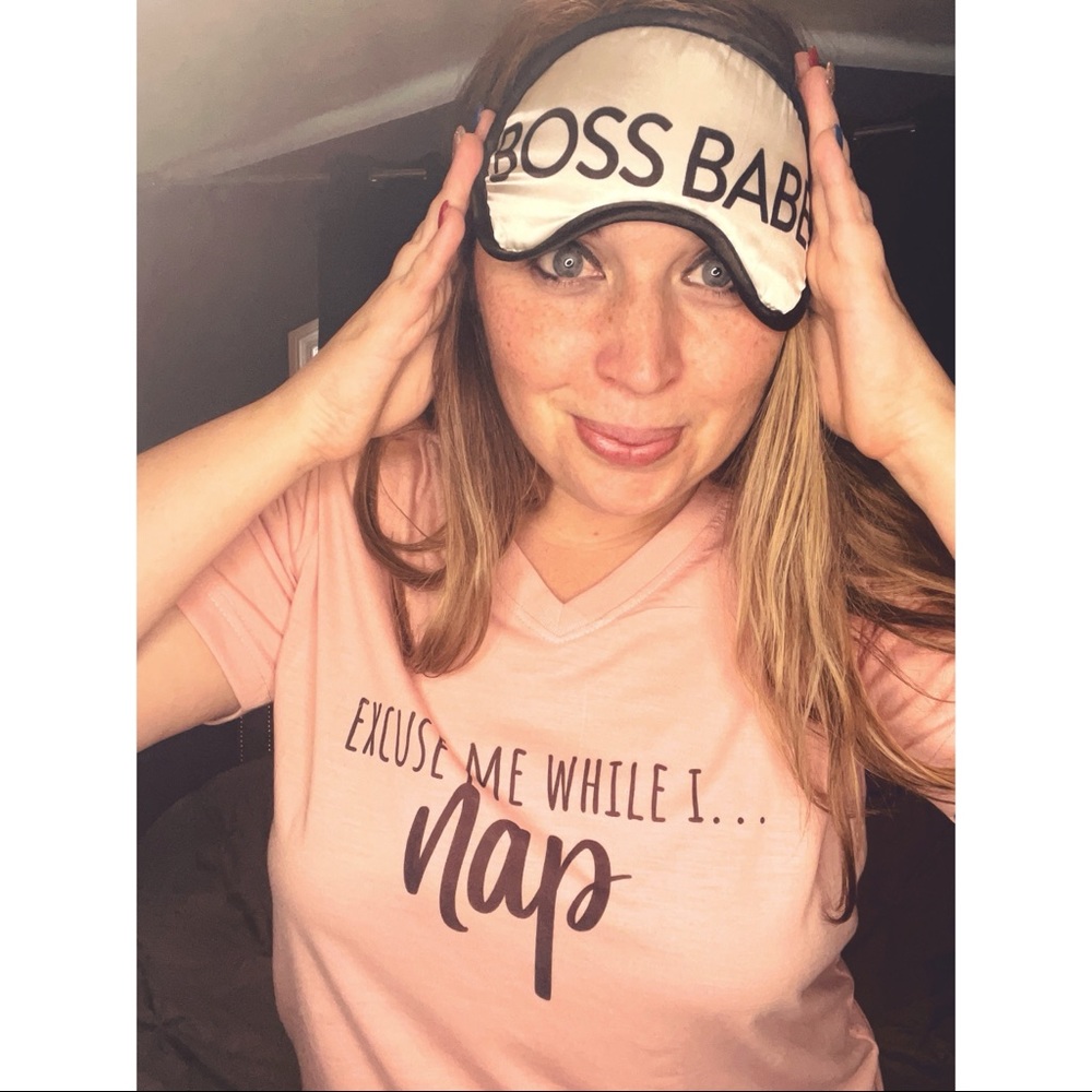 ✨Excuse me while I nap pink Tee